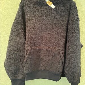 PINK Victoria's Secret Black Sherpa Hoodie